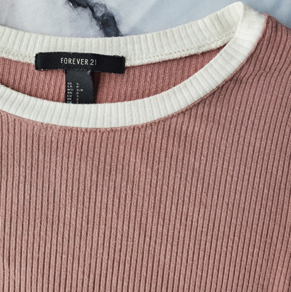 Pink Baseball Ribbed Tee - Picture 2 of 3